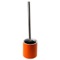 Toilet Brush Holder, Orange Steel, Free Standing, Round